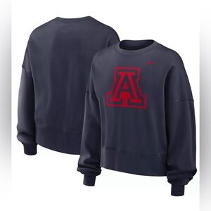 Nike Women's Arizona Wildcats Navy Logo Oversized Crew Neck Sweatshirt
